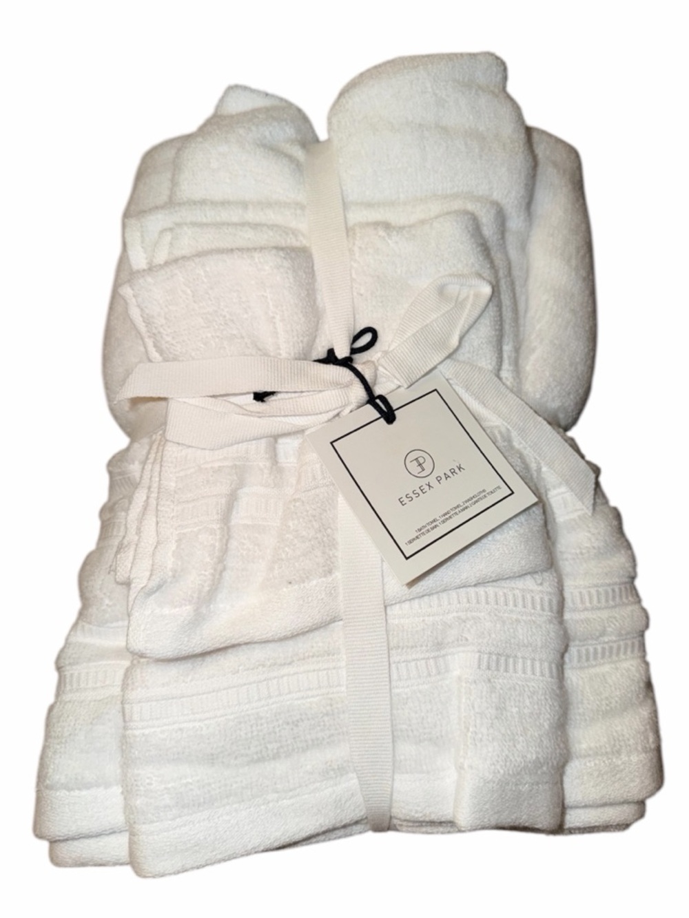 ESSEX PARK 4 Piece Towel Set Pure White BRAND NEW Cotton